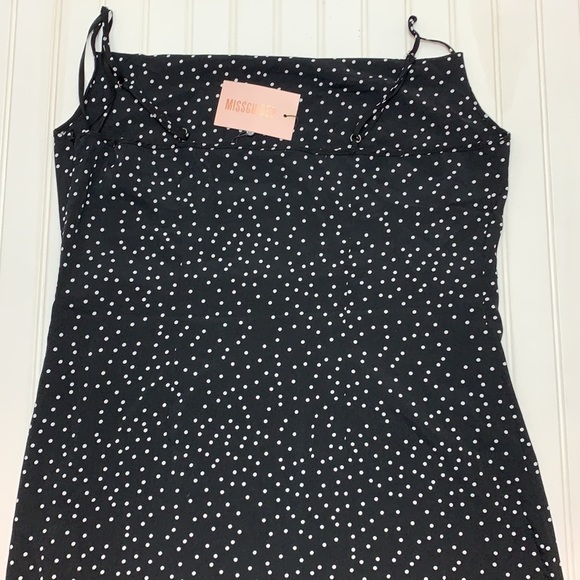 Missguided black polka dot, drape front dress NWT - Picture 11 of 16